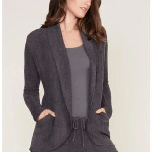 Barefoot Dreams Cozychic Lite Circle Cardigan Carbon Purple Oversized XS / Small